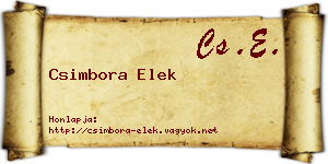 Csimbora Elek névjegykártya