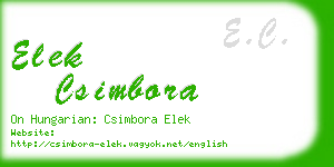 elek csimbora business card